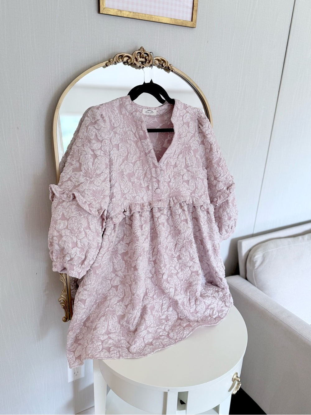 Floral Textured elegant Pink blouse